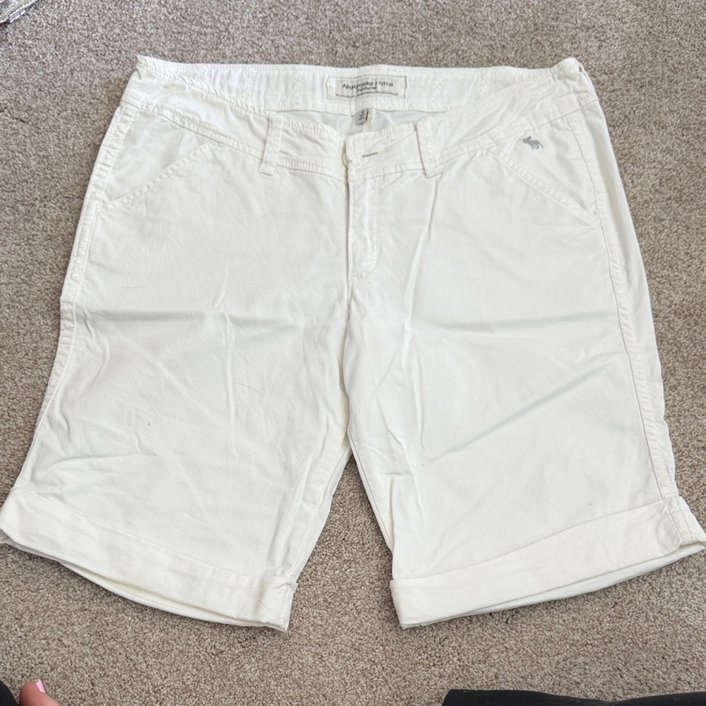 Abercrombie & Fitch Womens White Cotton Shorts